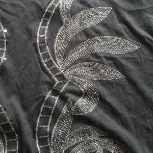 Express Tops - Express black tank w/silver floral detail Medium Express Tops - Express black tank w/silver floral detail Medium
